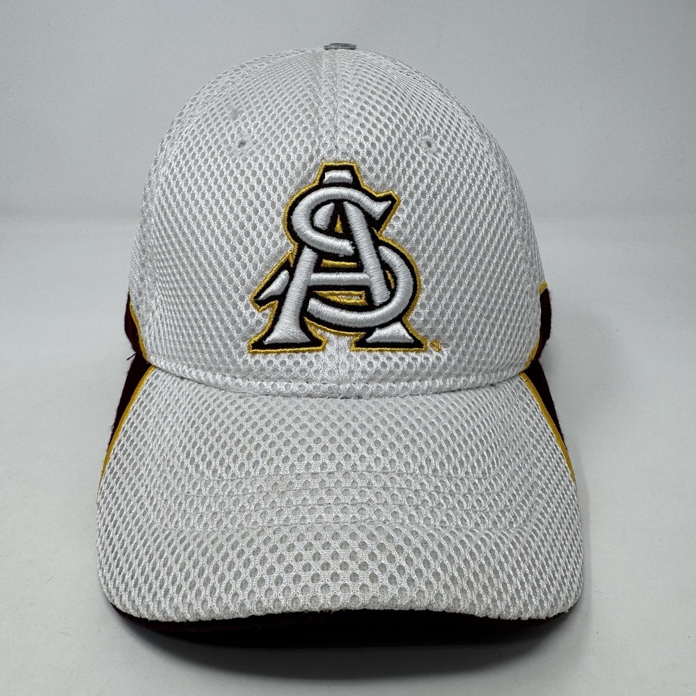 Arizona State Sun Devils Hat Zephyr Fit White Mesh‎ Hat Embroidered Size M/L